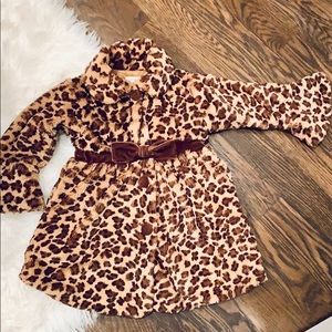 Faux fur leopard coat